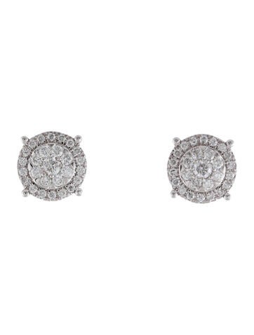 MARCHESA 14K 1.00ctw Diamond Cluster Stud Earrings